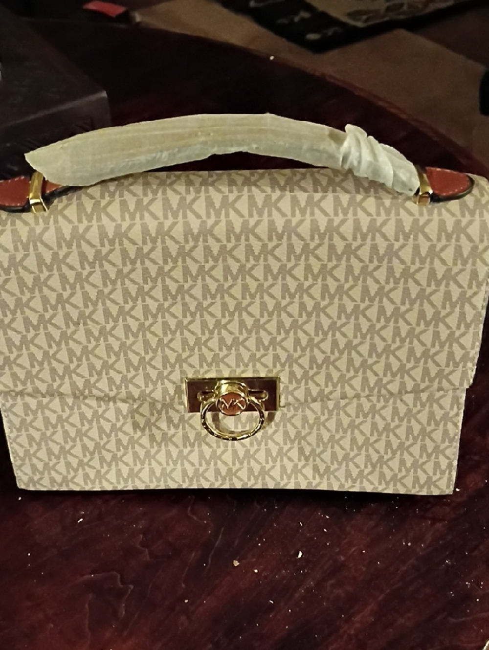Michael Kors Beige Logo Top-Handle Satchel
